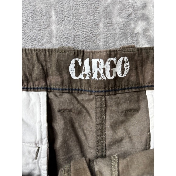 Roundtree & Yorke Mens Washed Utility Cargo Shorts Camo Ripstop Grey Black 40 - Picture 8 of 13